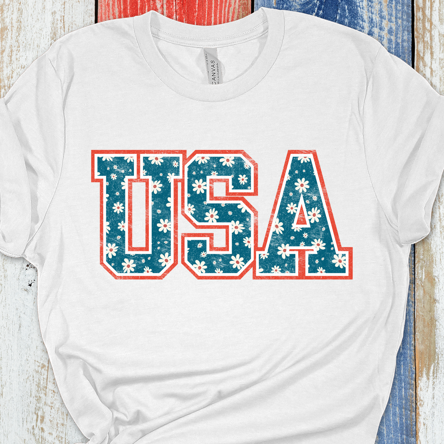 Floral USA Graphic Tee