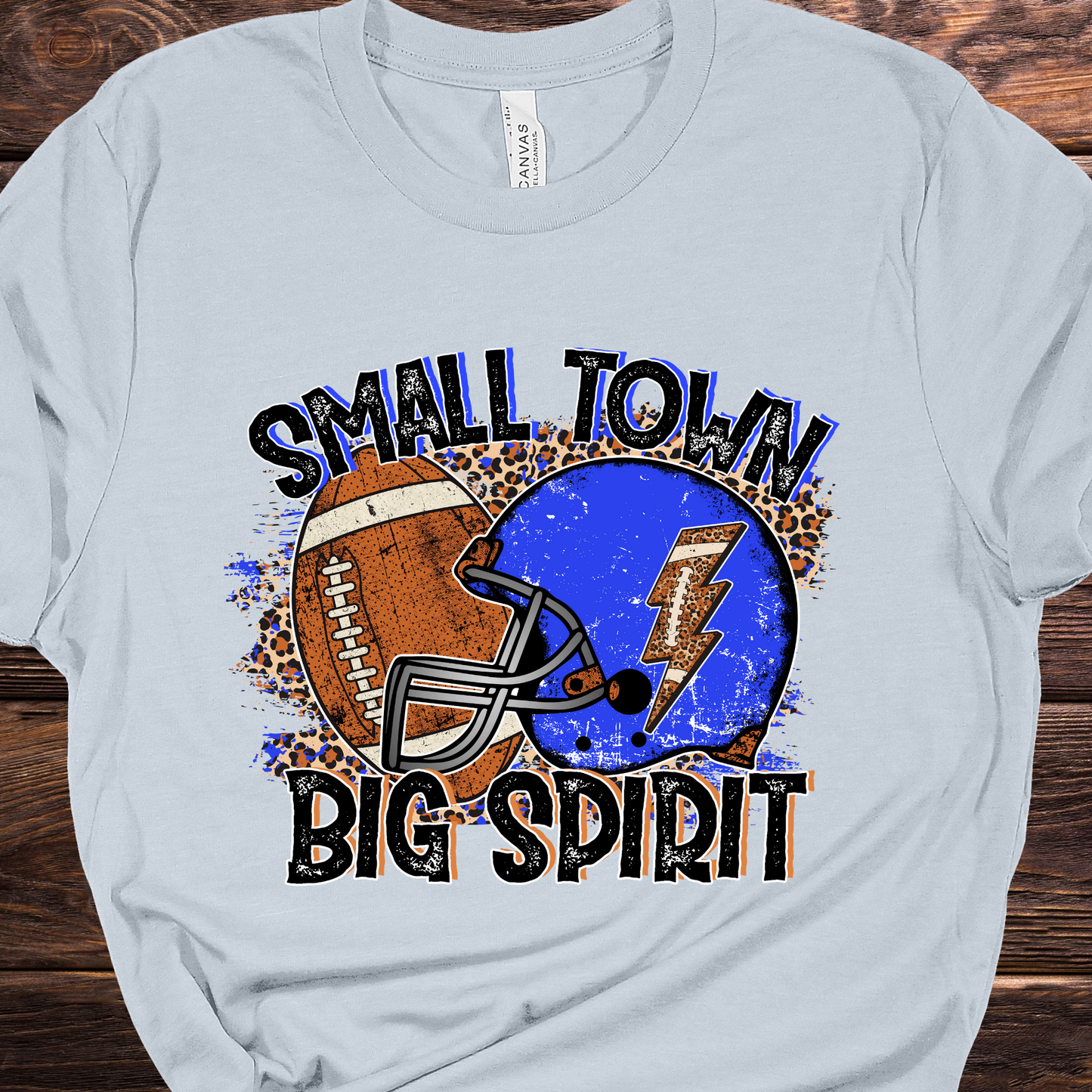 Small Town Big Spirit Blue Graphic Tee