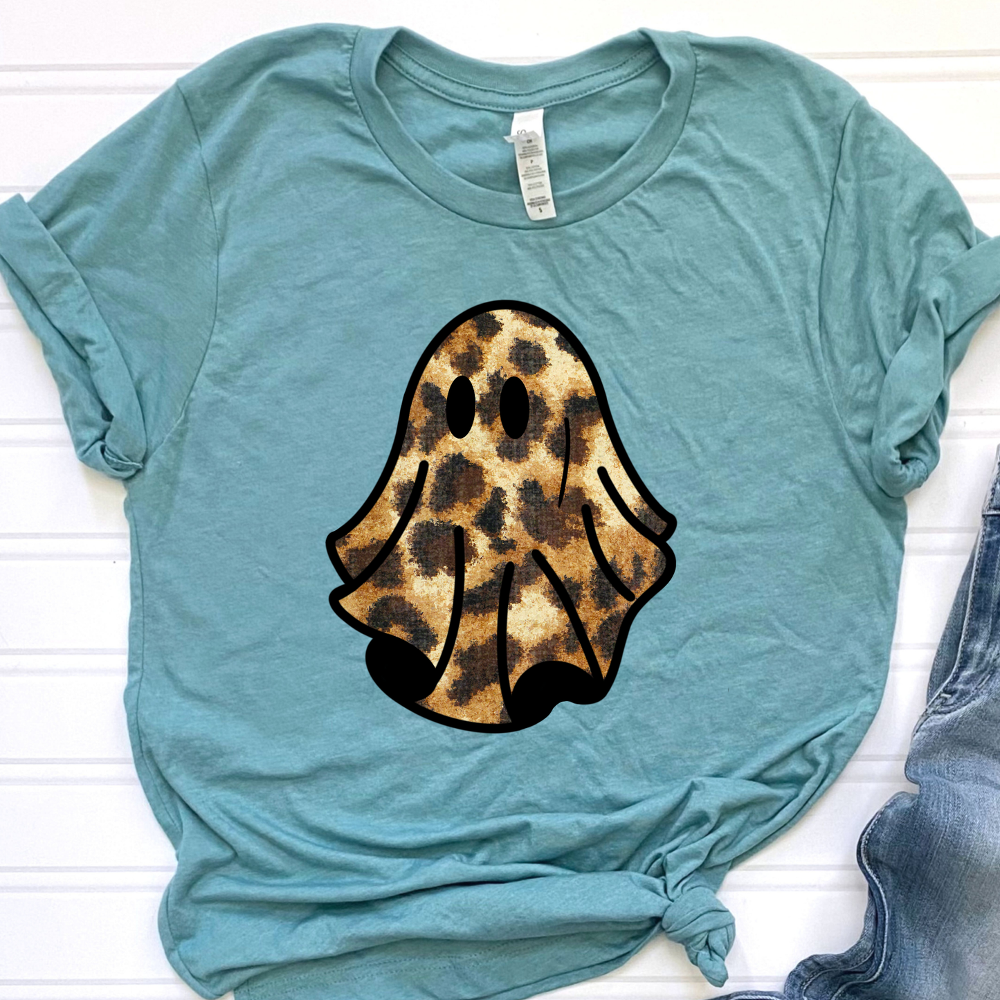 Leopard Print Ghost Graphic Tee