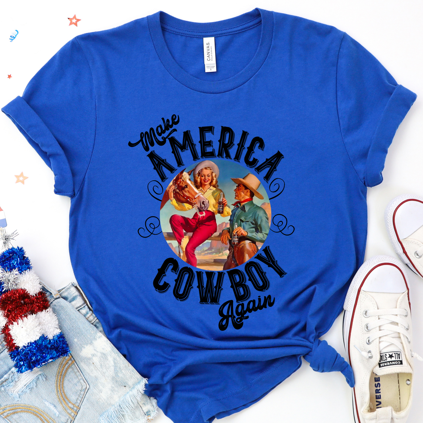 Make America Cowboy Blue Graphic Tee