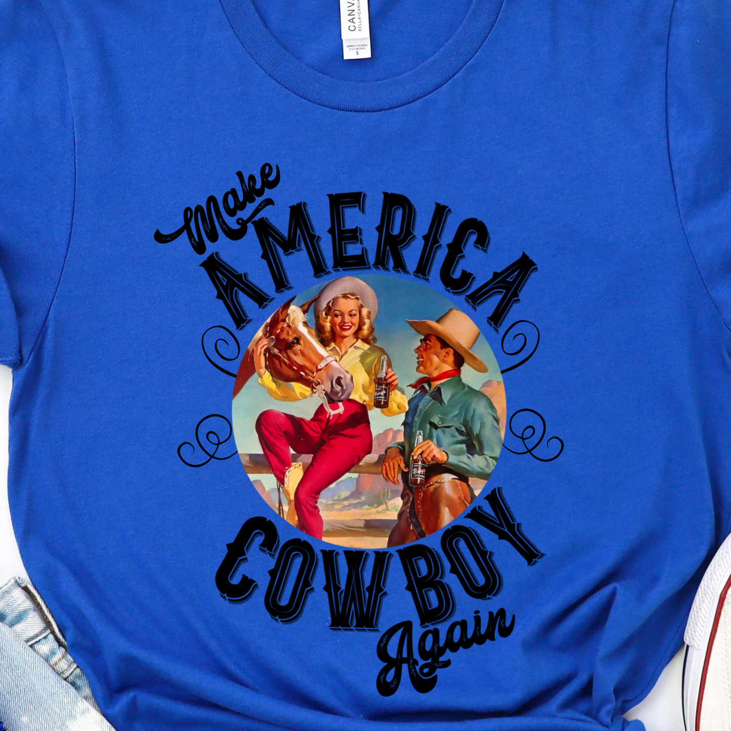 Make America Cowboy Blue Graphic Tee