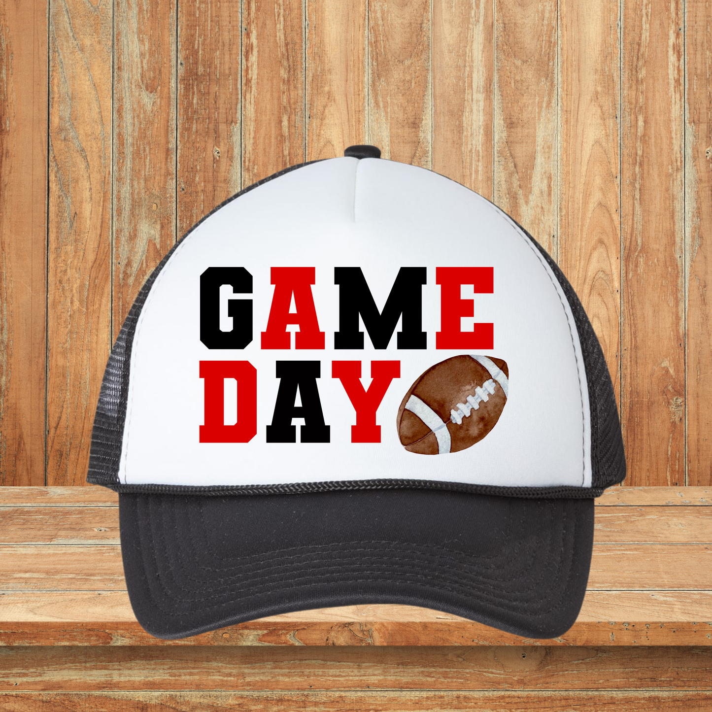 Game Day Black and Red Hat