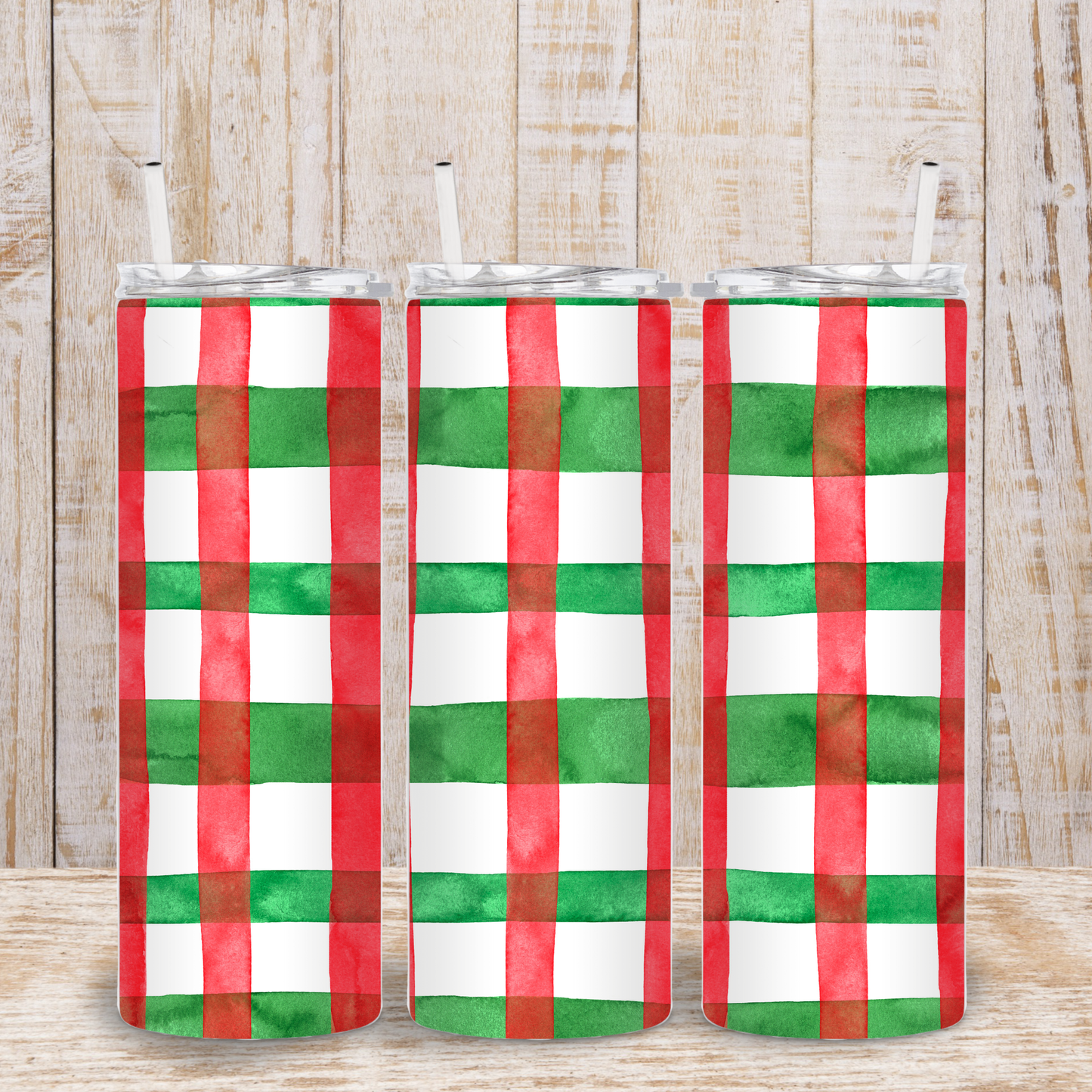 Christmas Plaid Tumbler