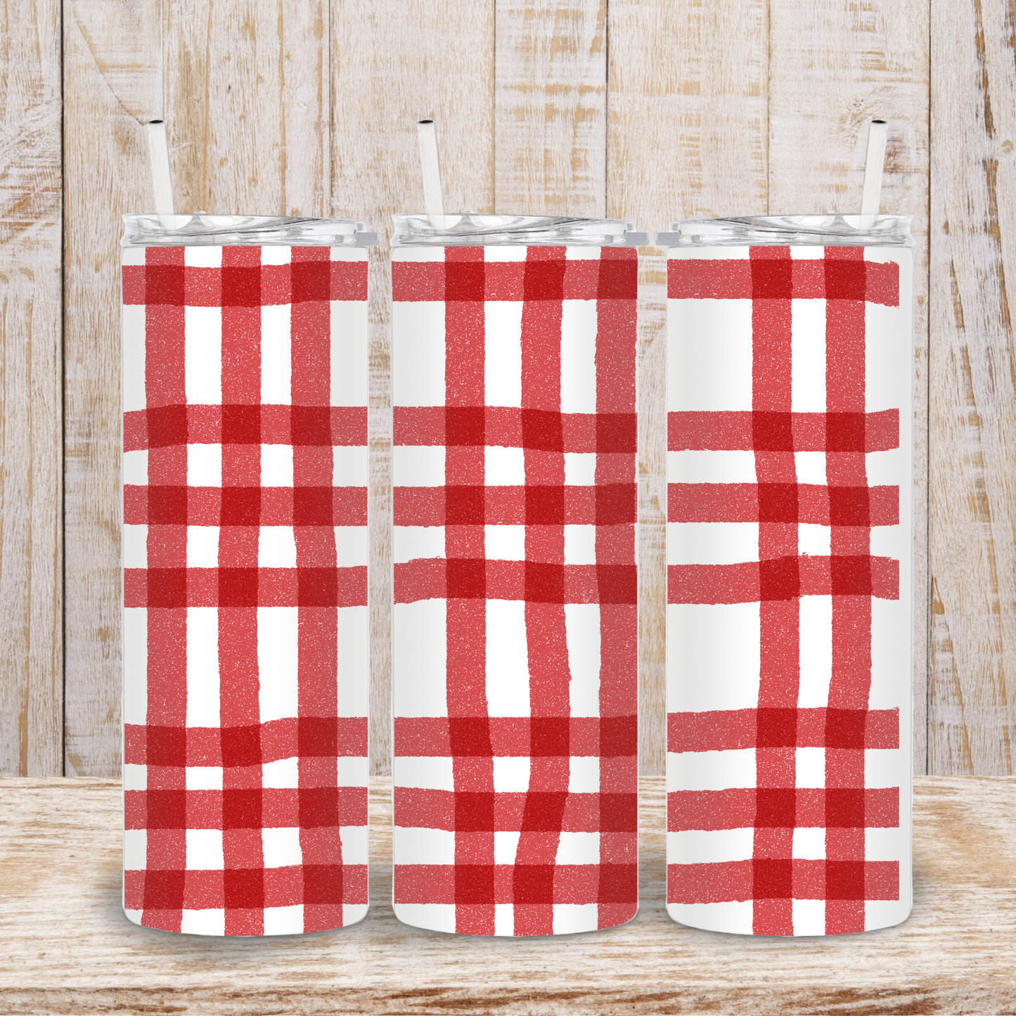 Red Plaid Tumbler