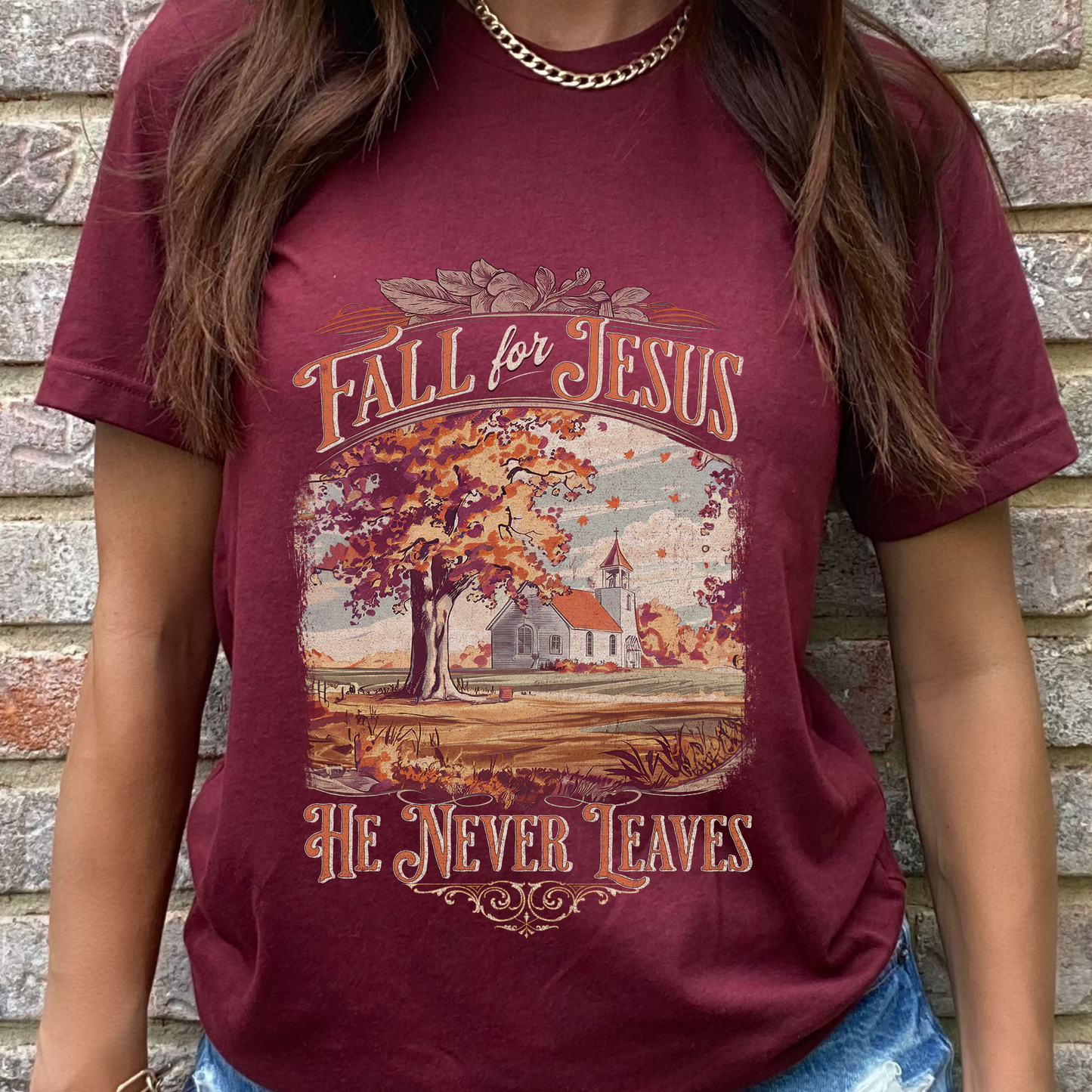 He Never Leaves Graphic Tee