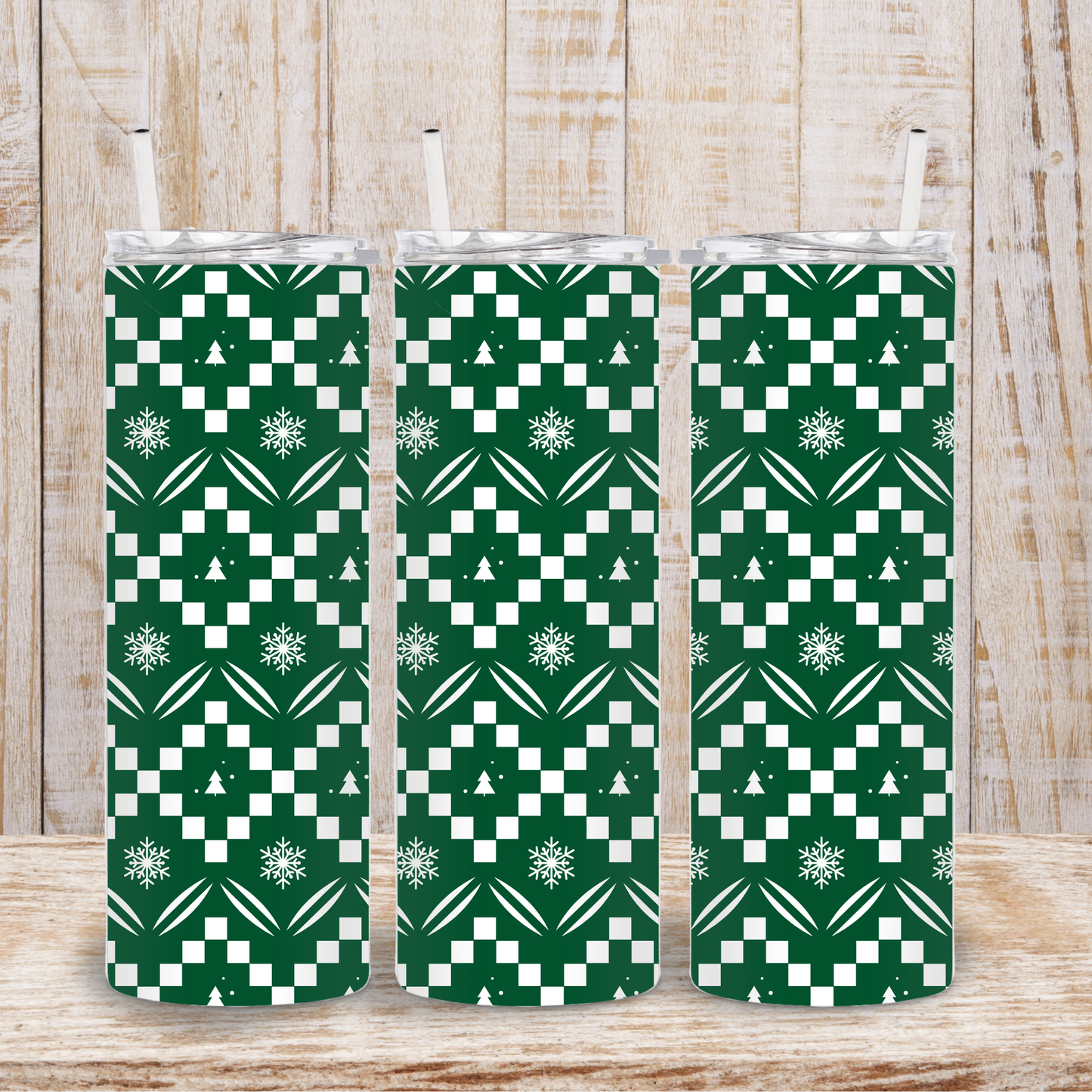 Christmas Tree Plaid Tumbler