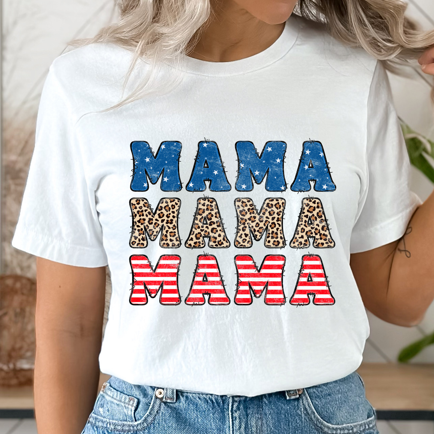 American Mama White Graphic Tee