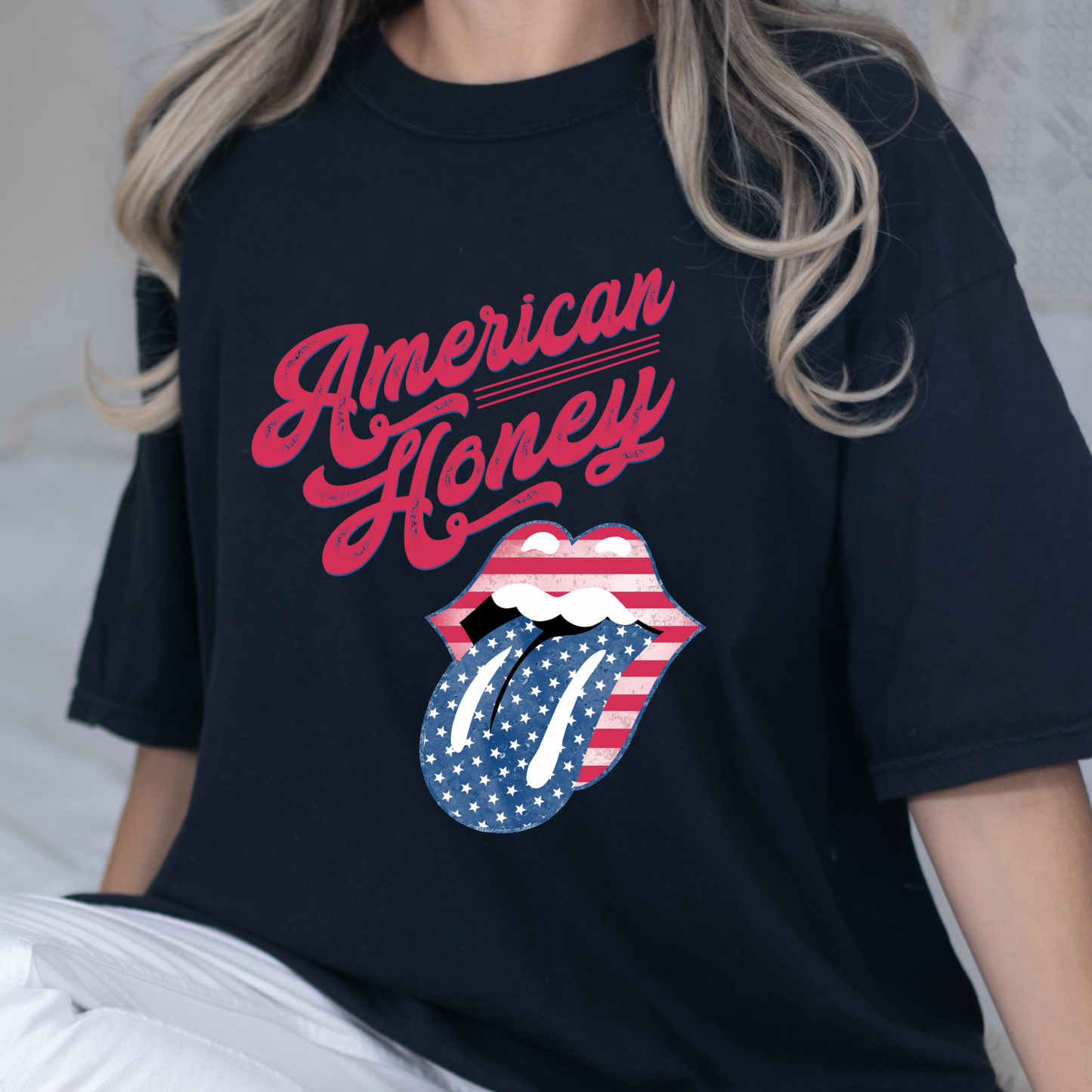 American Honey Black Graphic Tee