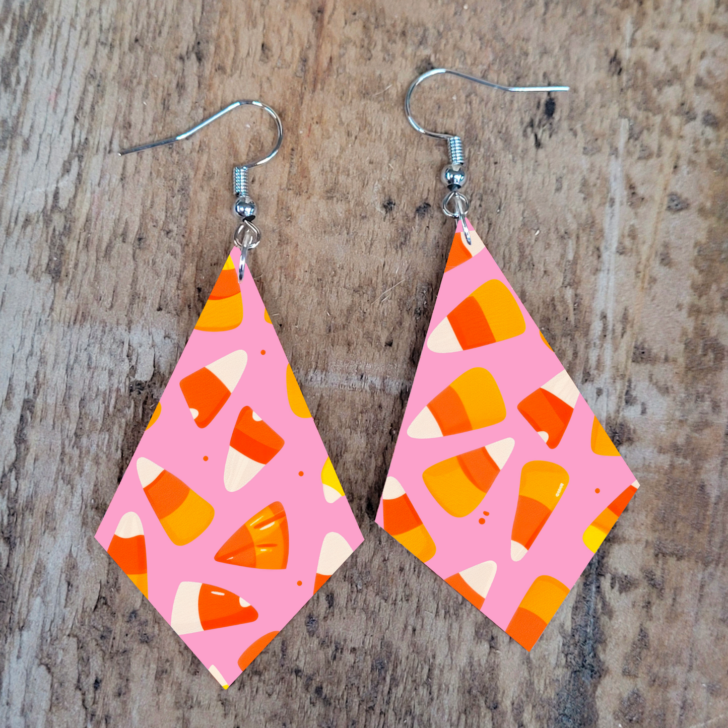 Pink Candy Corn Earrings