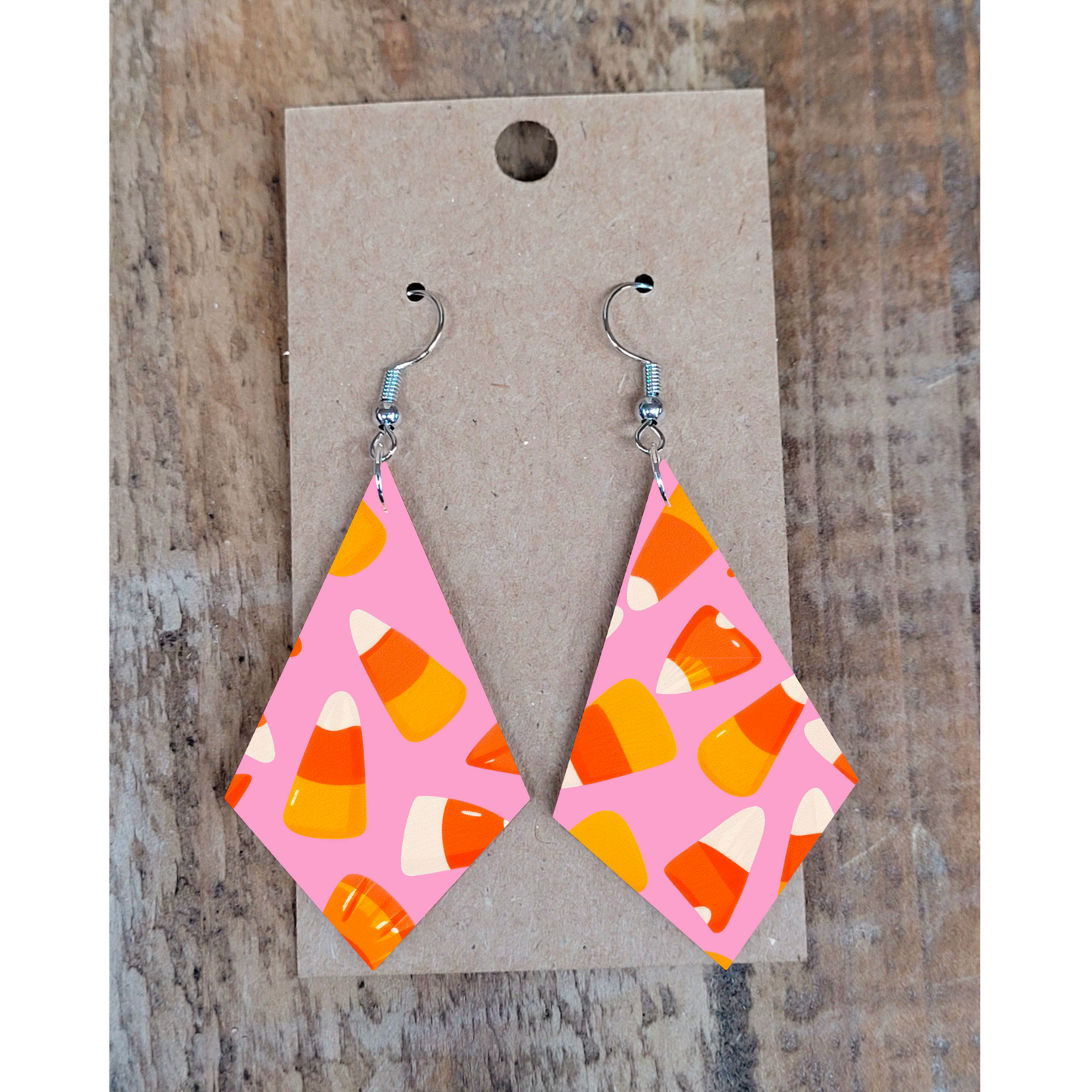Pink Candy Corn Earrings
