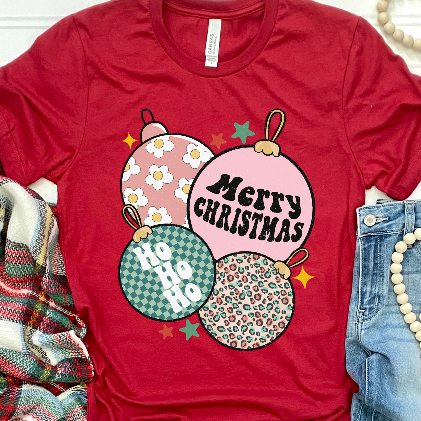 Merry Christmas Ornament Graphic Tee