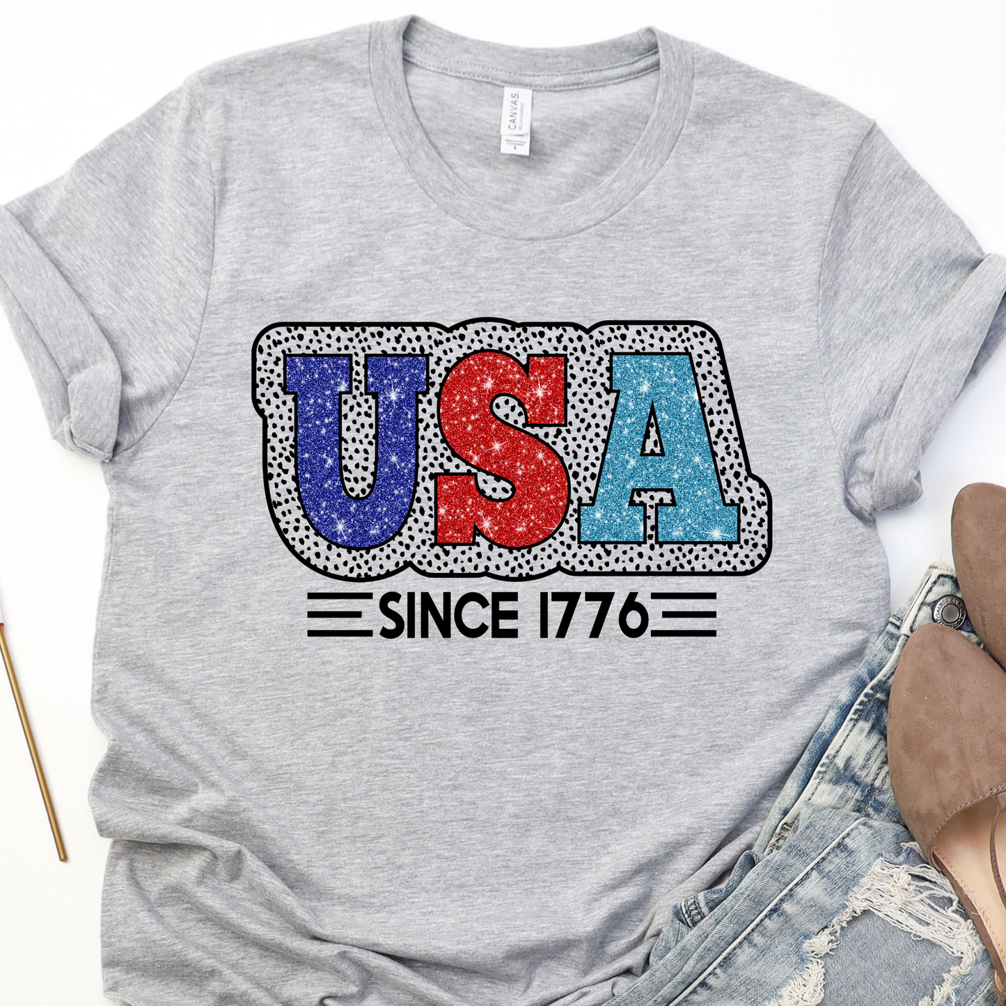 USA Grey Graphic Tee