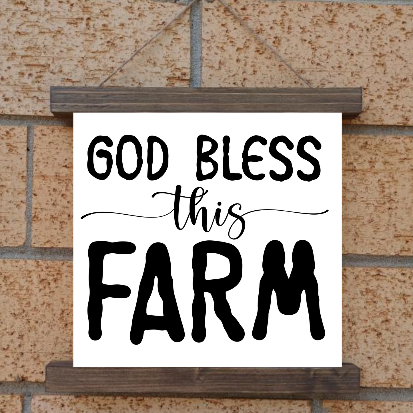 God Bless This Farm Hanging Canvas