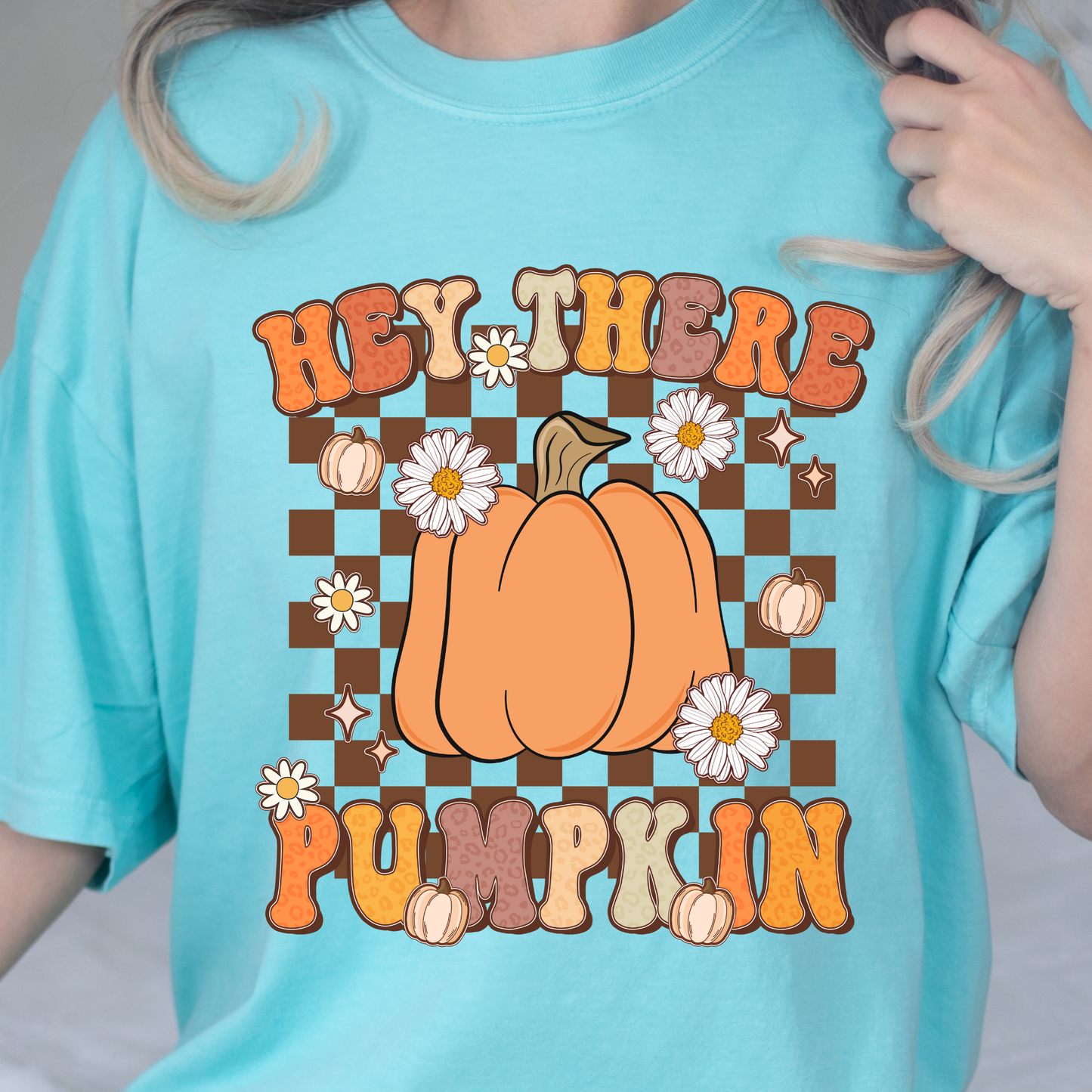 Hey There Pumpkin Turquoise Graphic Tee