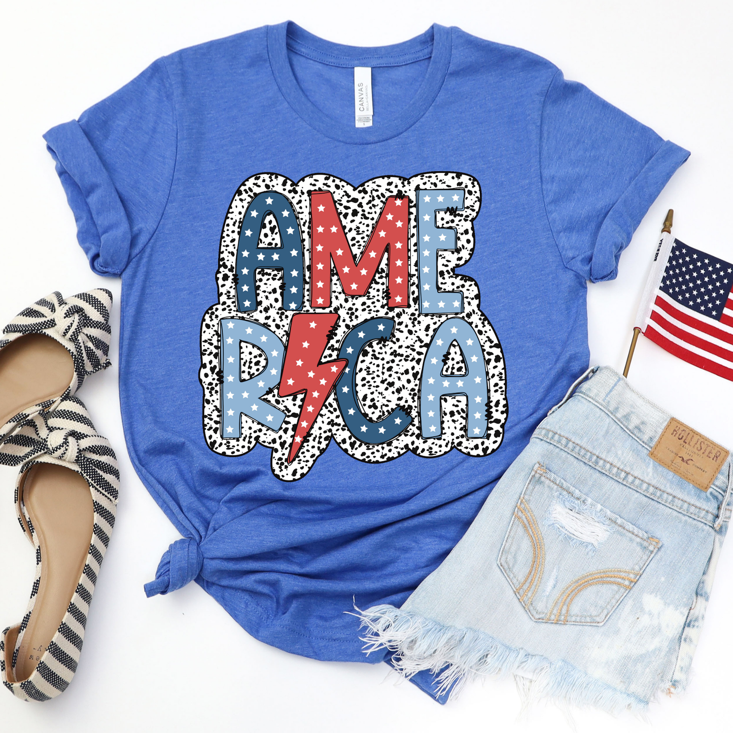 Dalmation America Blue Graphic Tee
