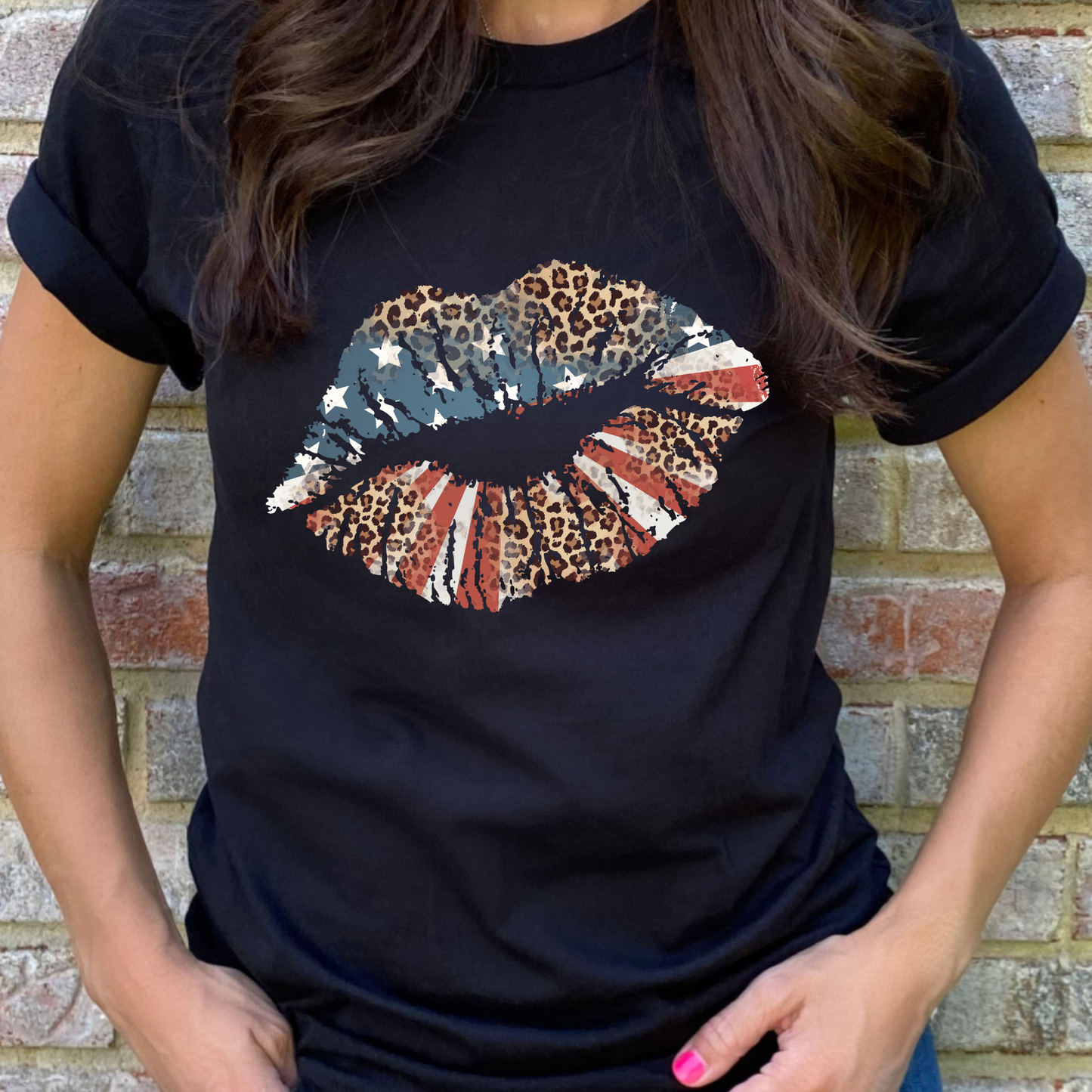 Flag Kiss Graphic Tee