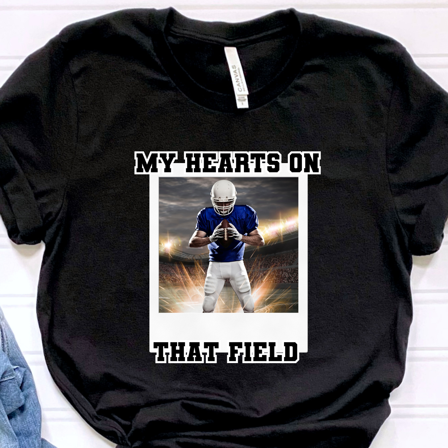 Custom My Heart is on that Field Graphic Tee