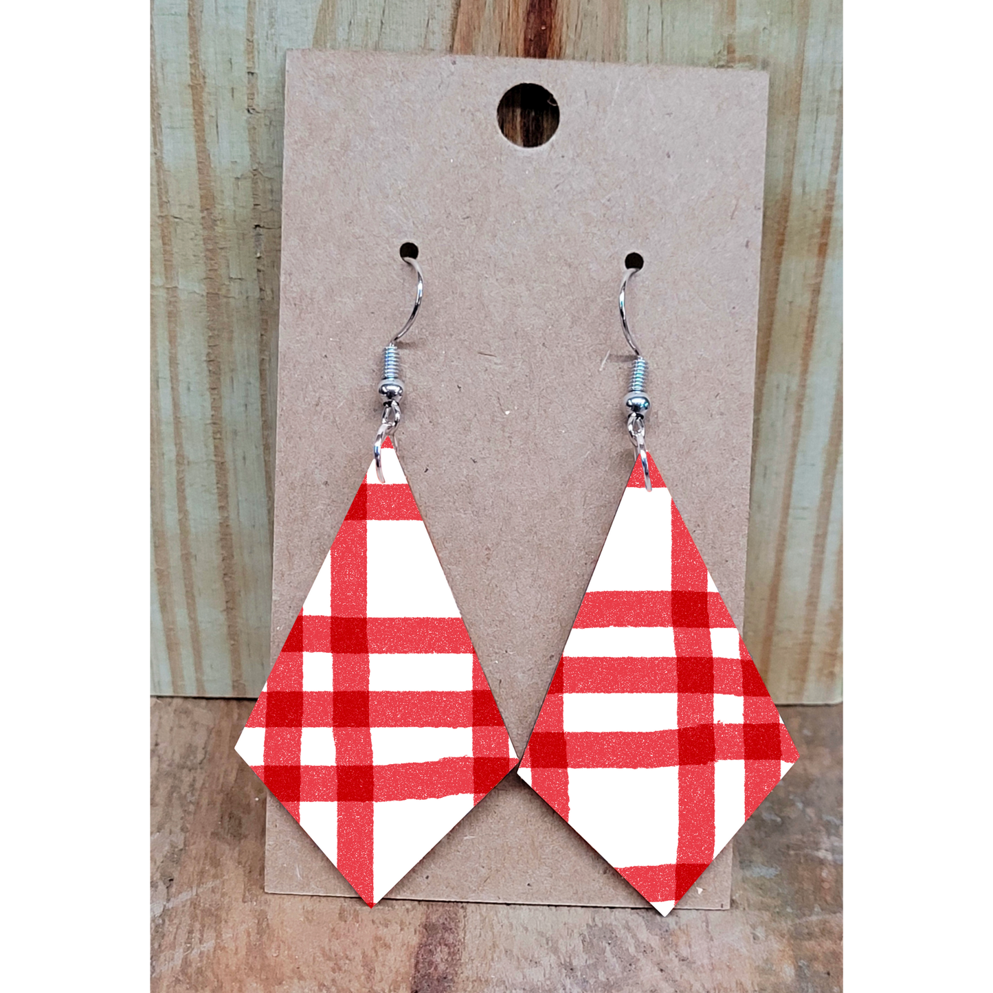 Red Plaid Earrings