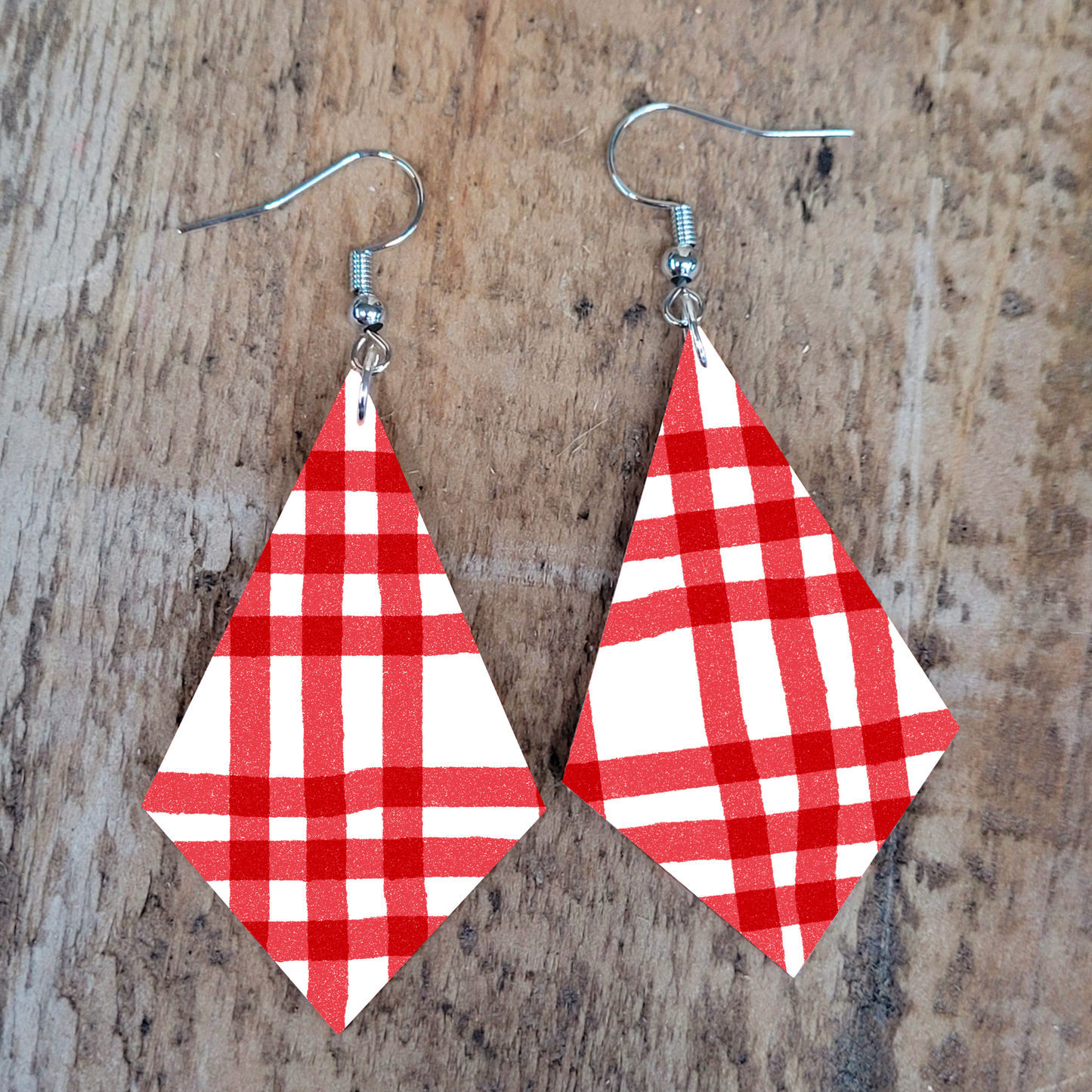 Red Plaid Earrings