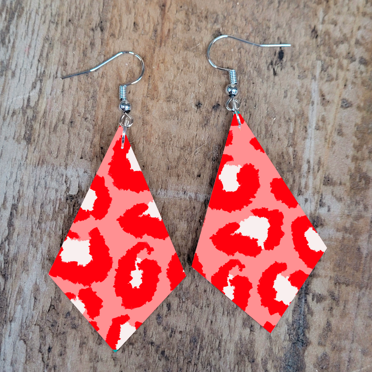 Red Leopard Earrings