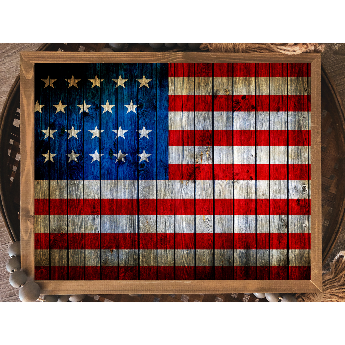 American Flag - 8" x 10" Wood Print