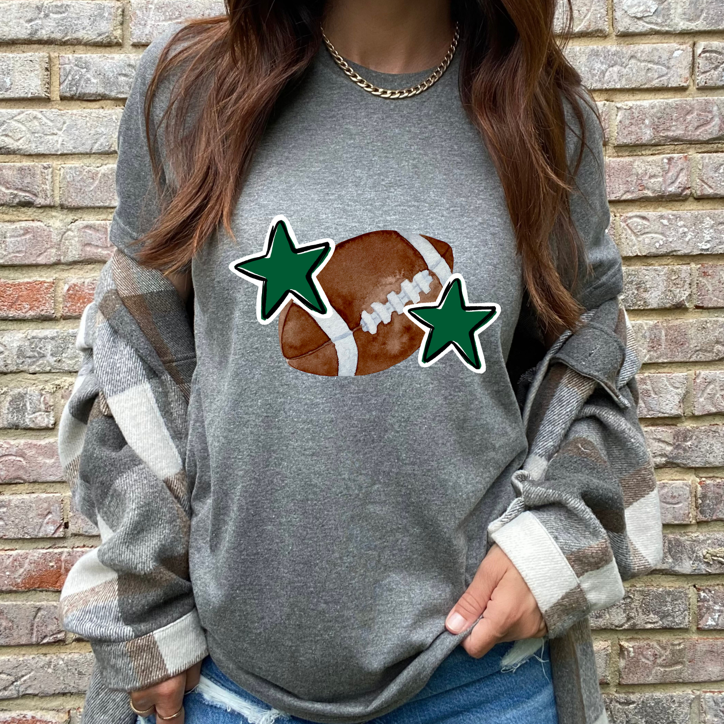 Green Football Graphic Tee