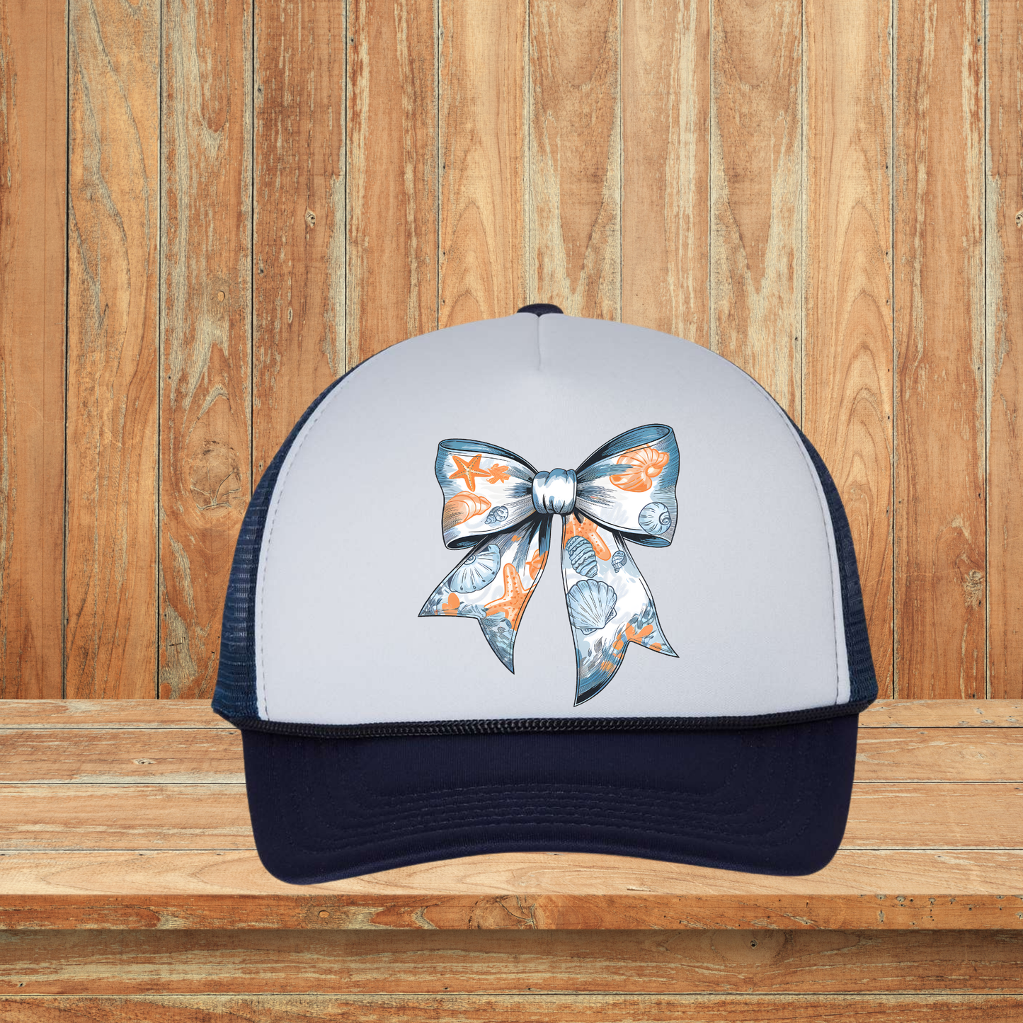 Blue Beachy Bow Hat