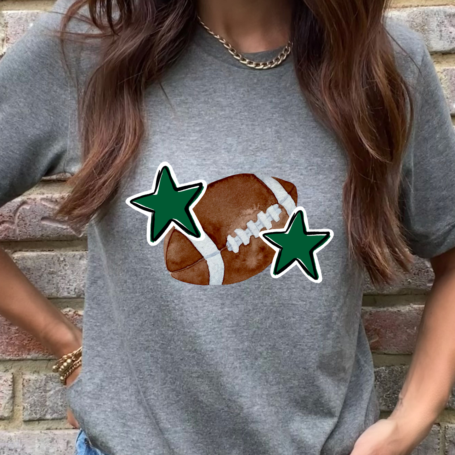 Green Football Graphic Tee