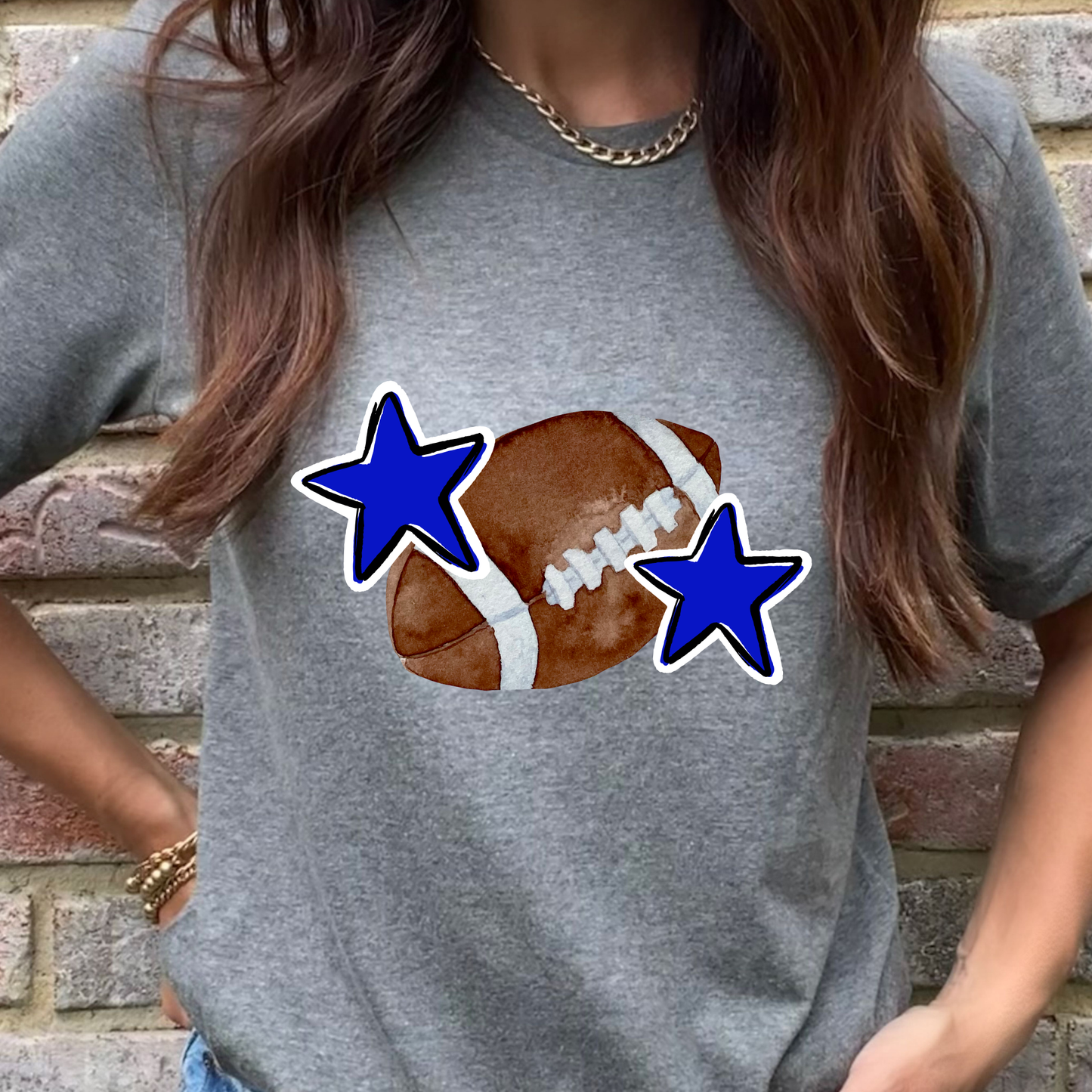 Blue Football Graphic Tee
