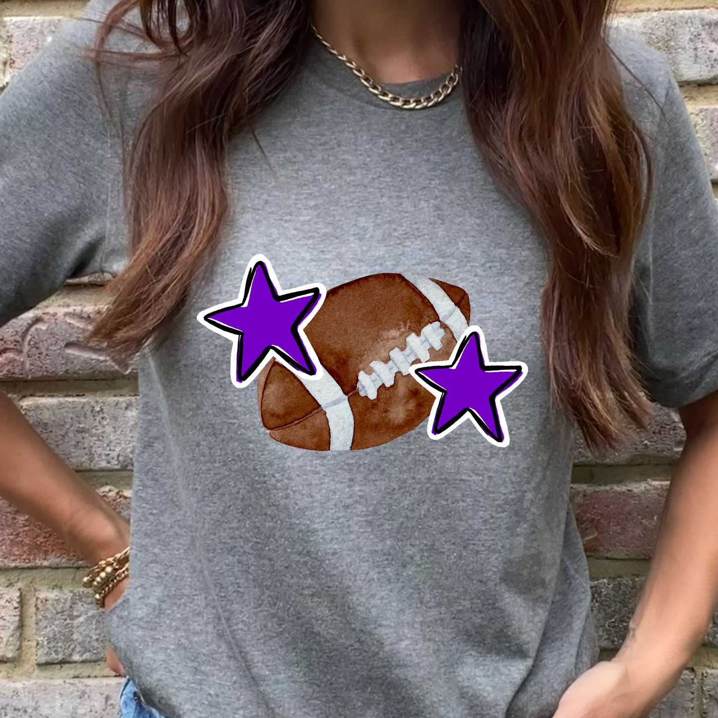 Purple Football Graphic Tee