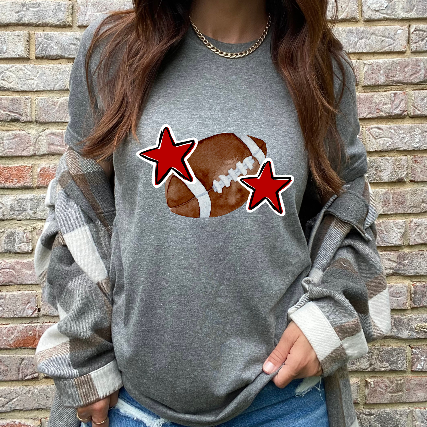 Red Football Graphic Tee