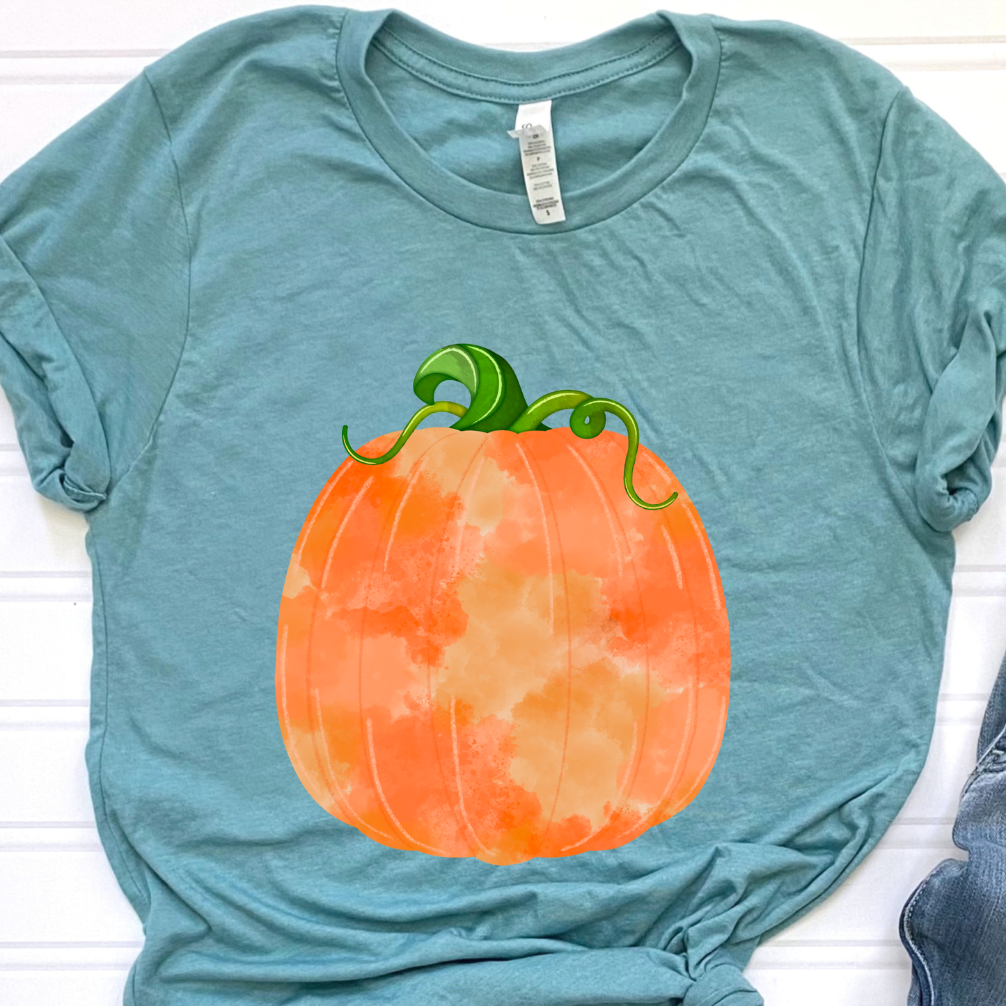 Pumpkin Season Heather Blue Graphic Tee