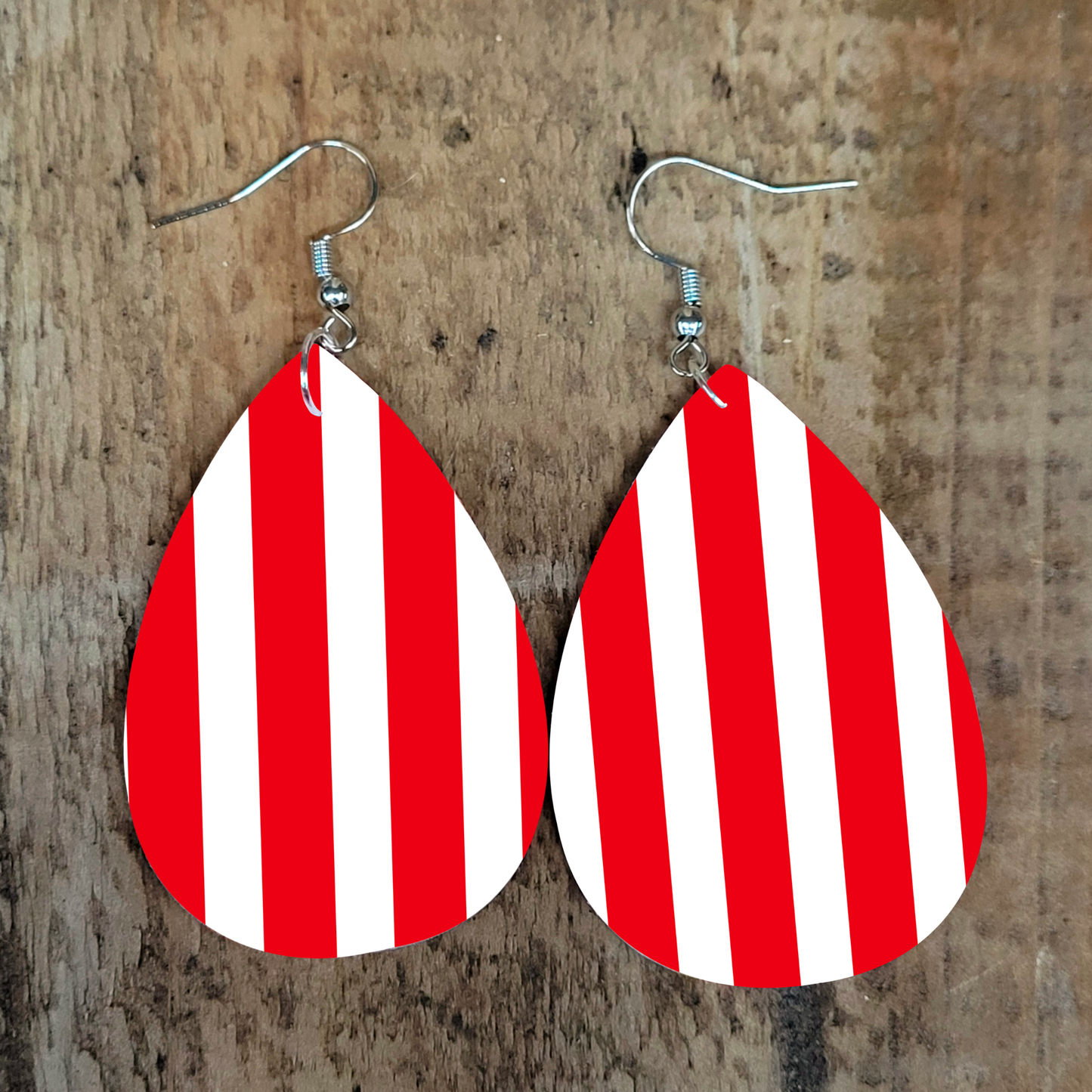 Red Striped Earrings