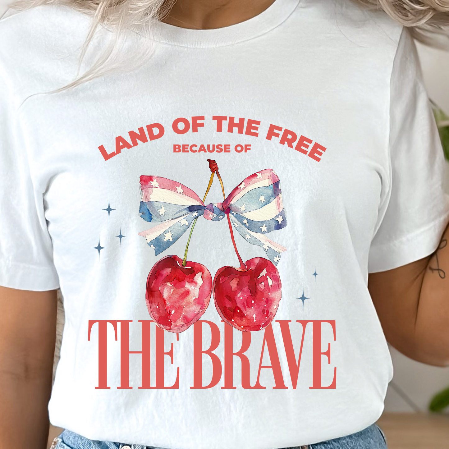 Because of the Brave White Graphic Tee