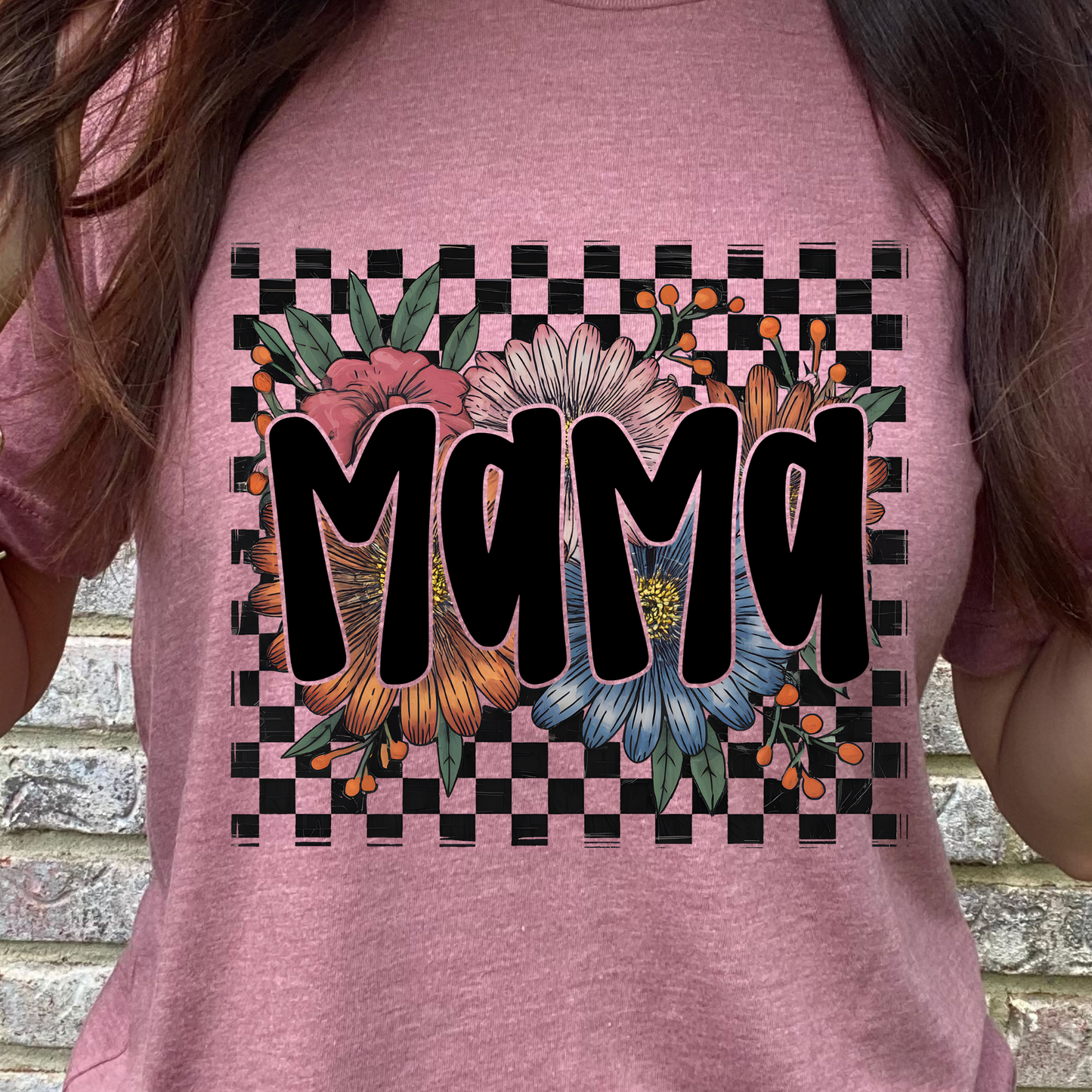 Checkered Mama Graphic Tee