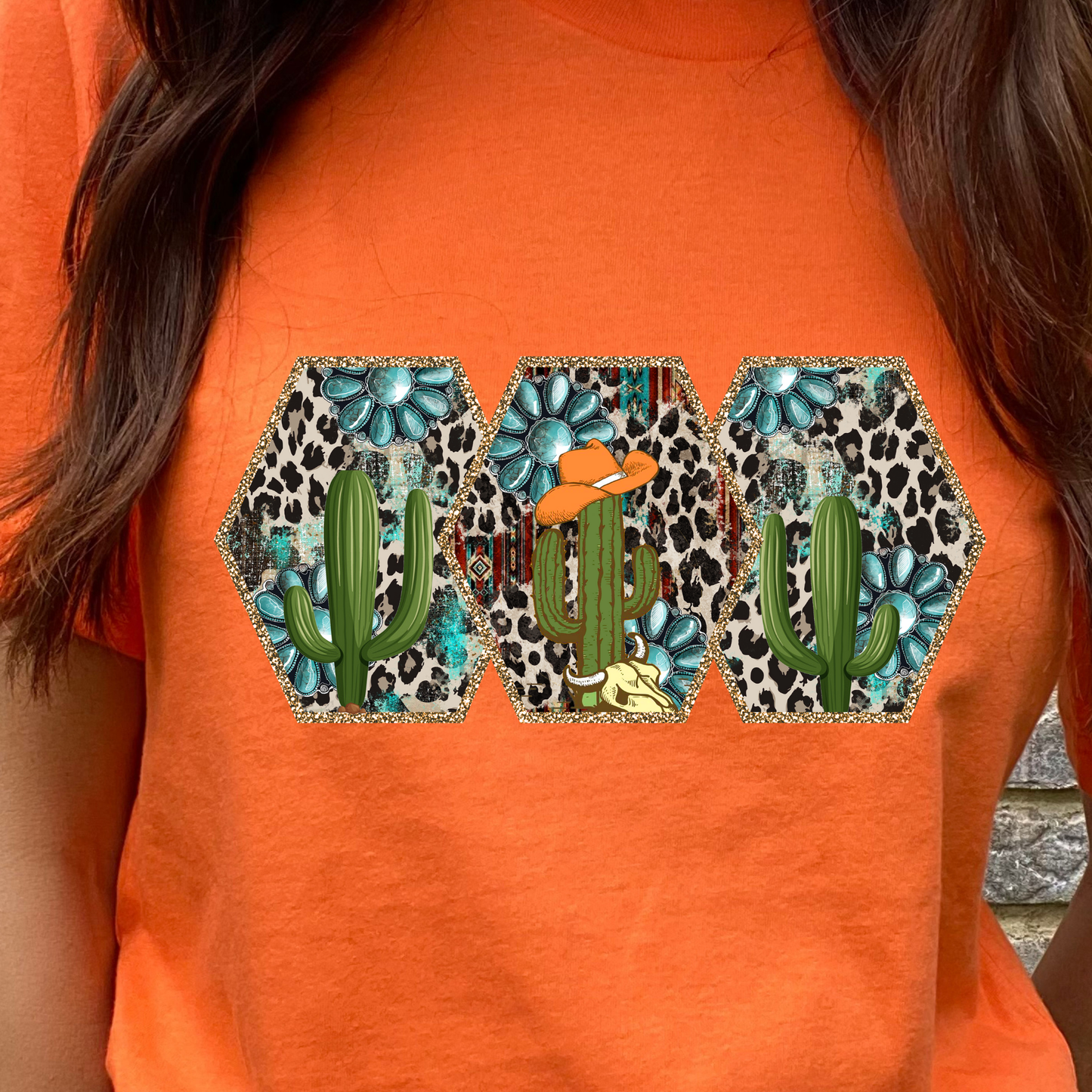 Turquoise Cactus Graphic Tee