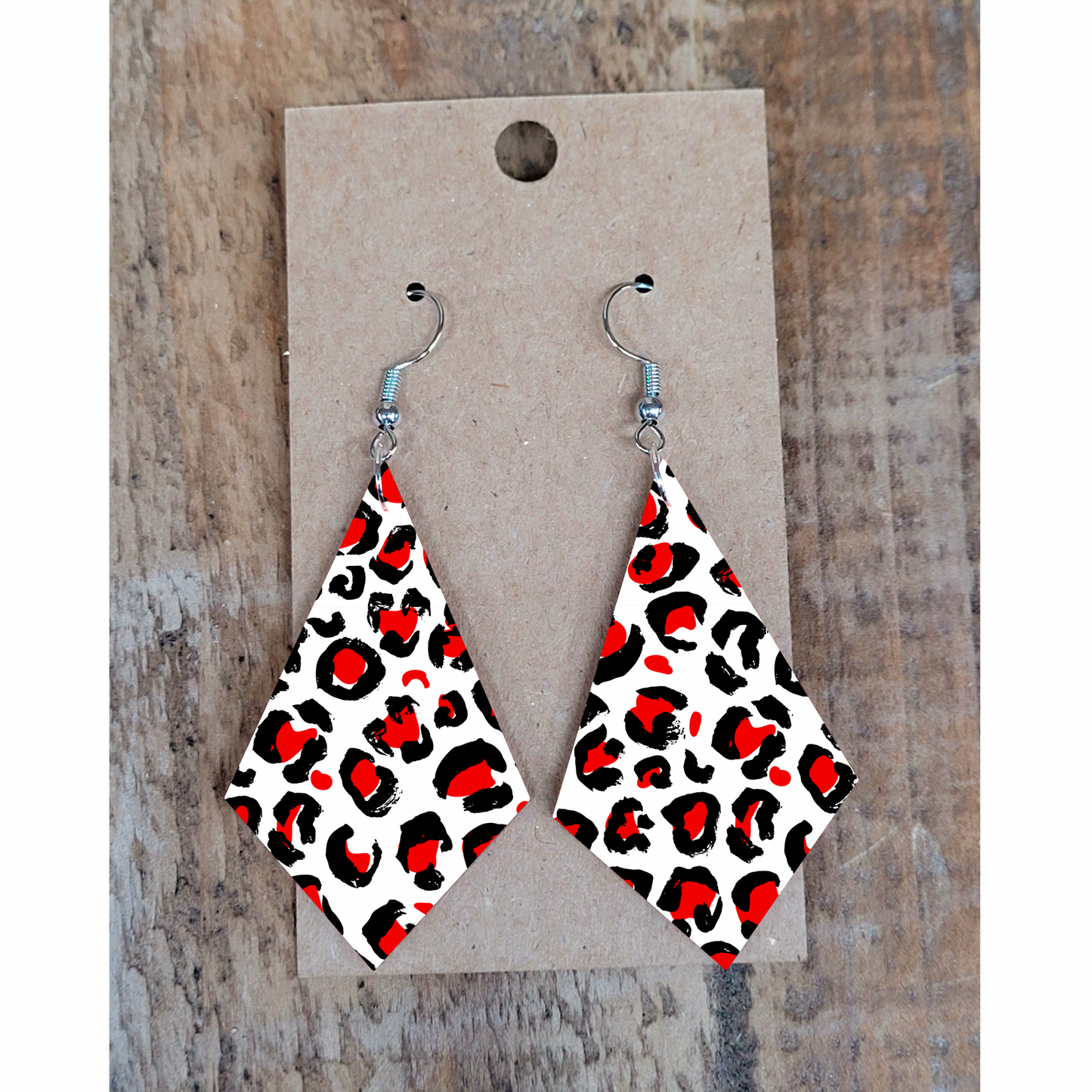 Red Leopard Earrings