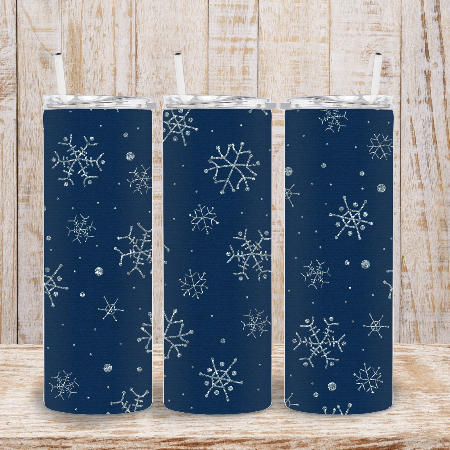 Glitter Snowflake Tumbler