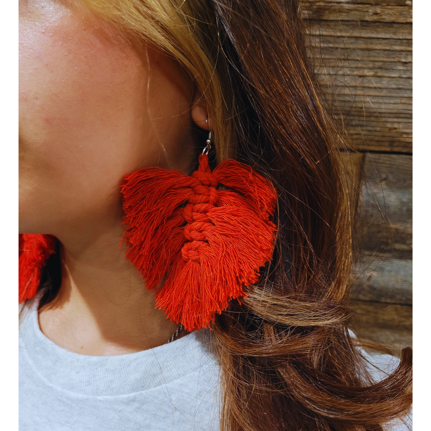 Wearing Red Earrings