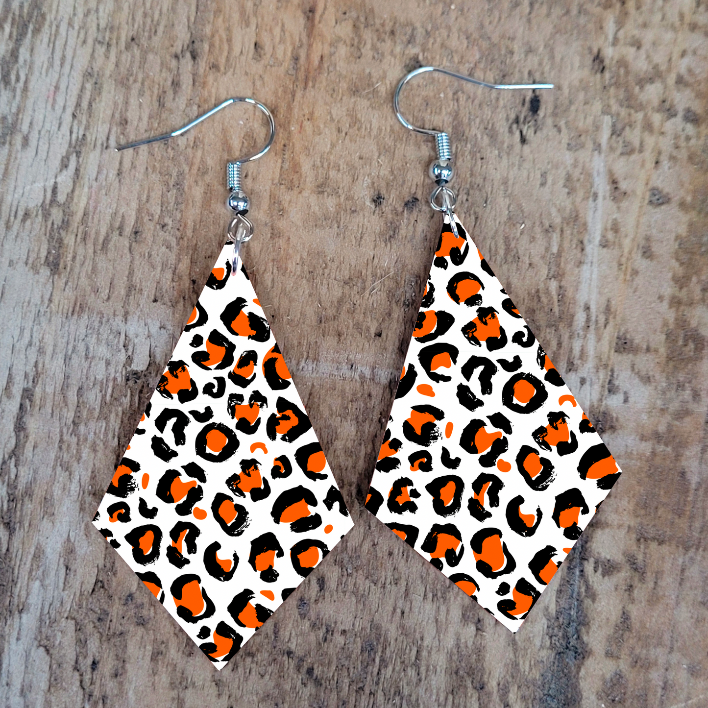 Orange Leopard Earrings