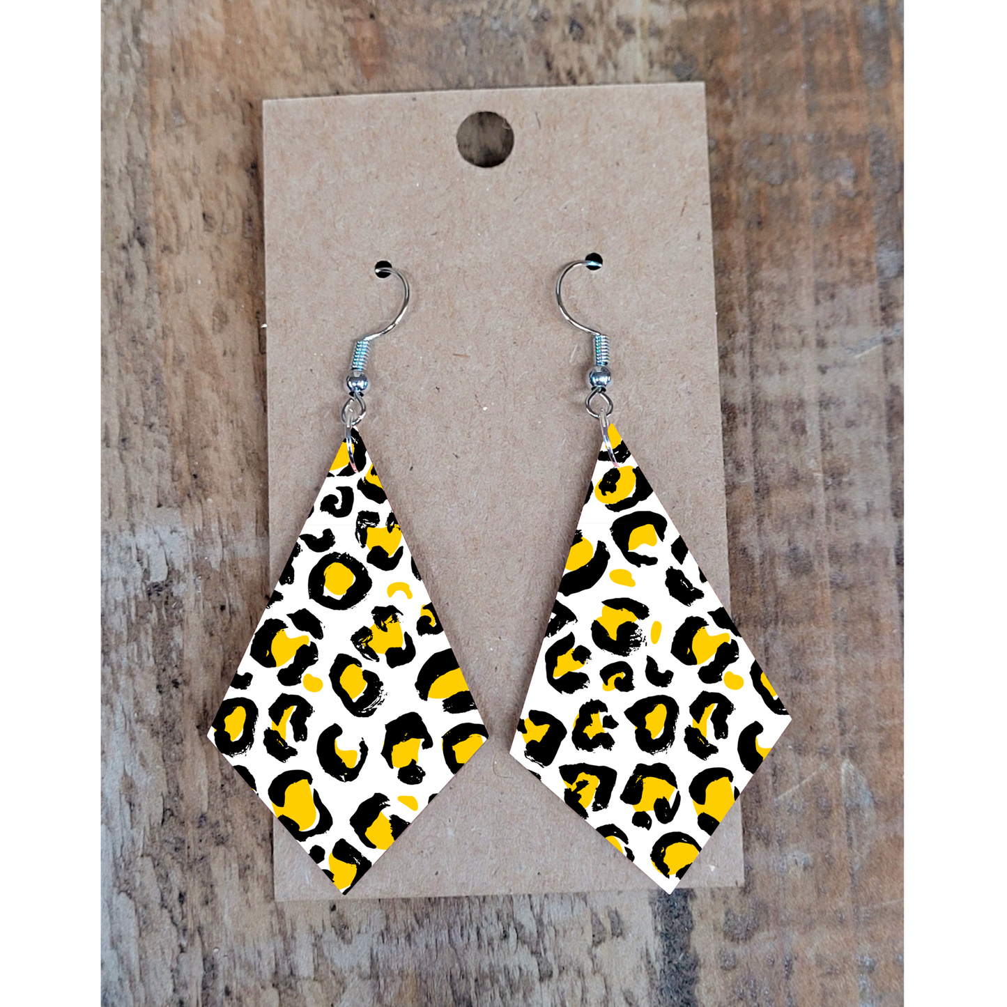 Yellow Leopard Earrings