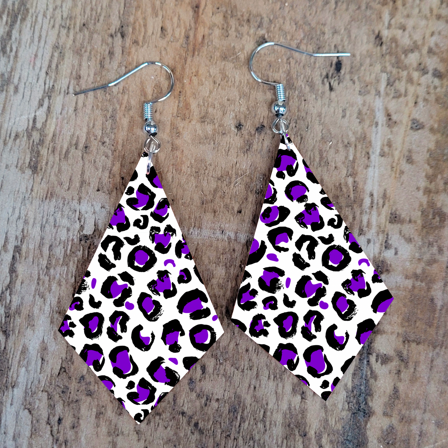 Purple Leopard Earrings