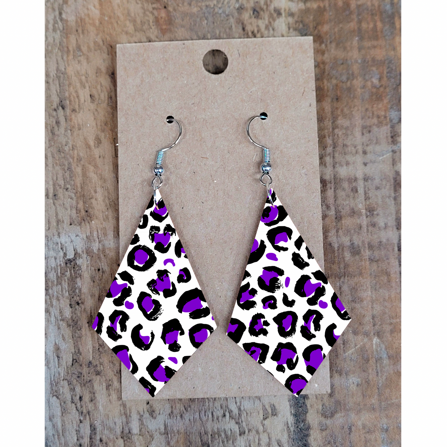 Purple Leopard Earrings