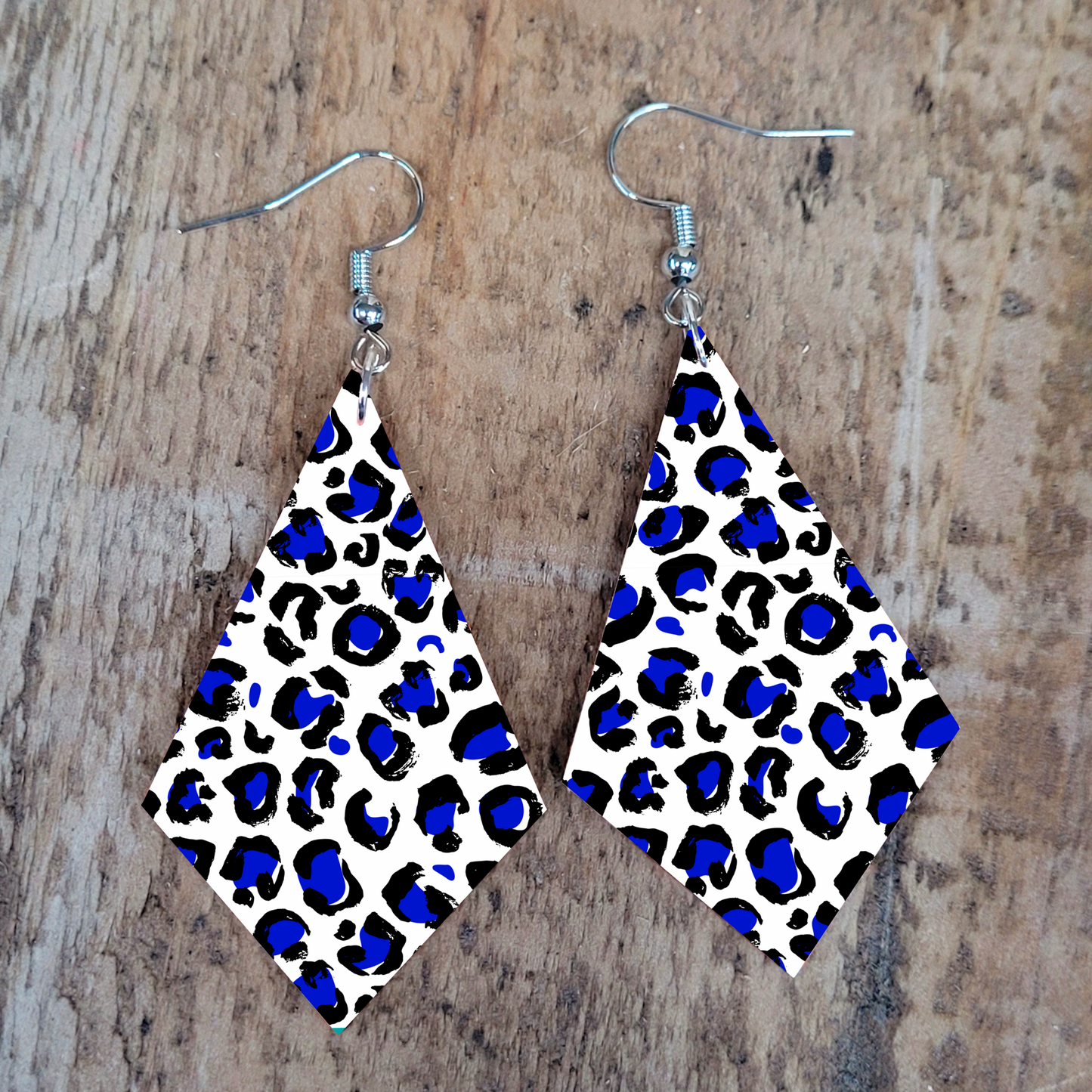 Blue Leopard Earrings