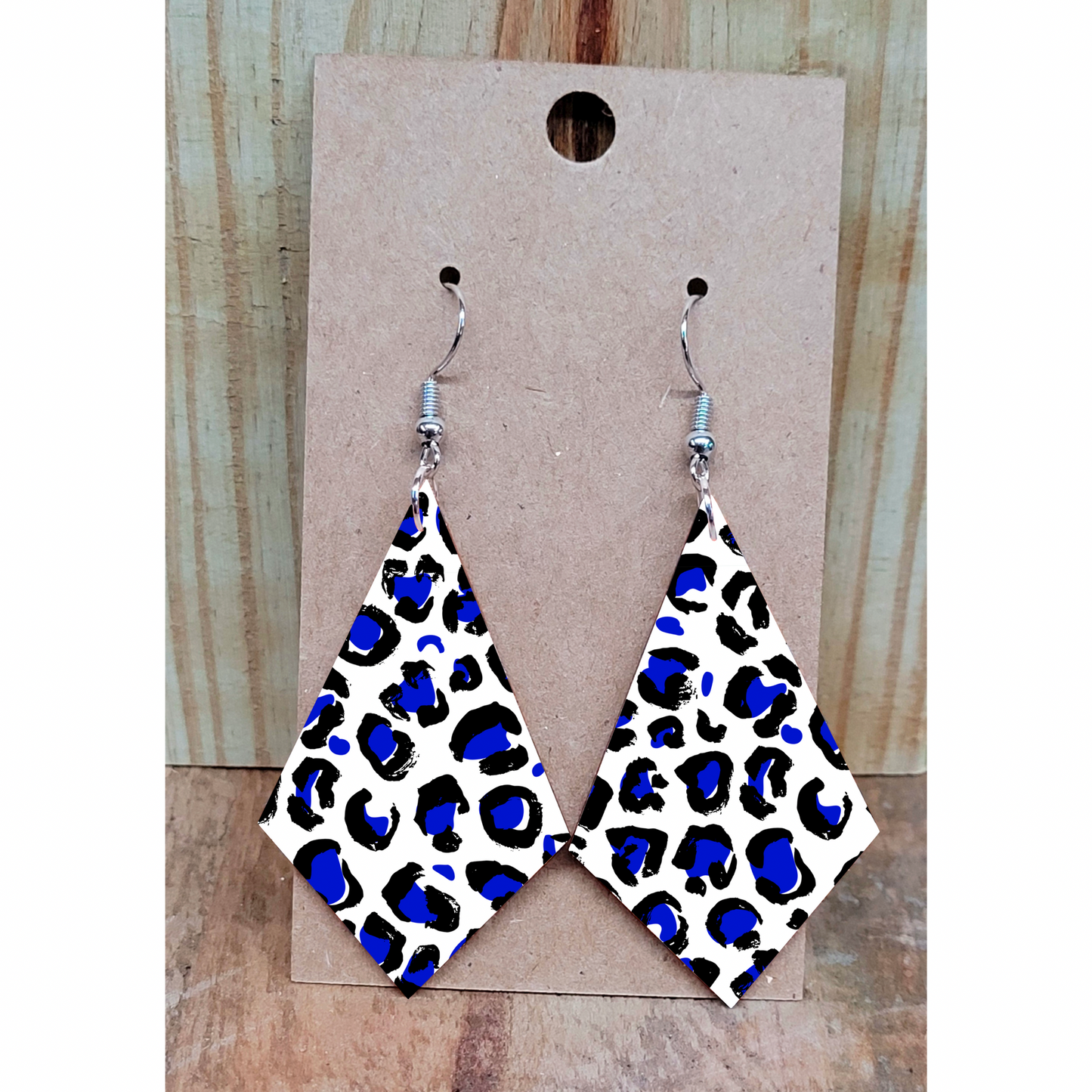 Blue Leopard Earrings