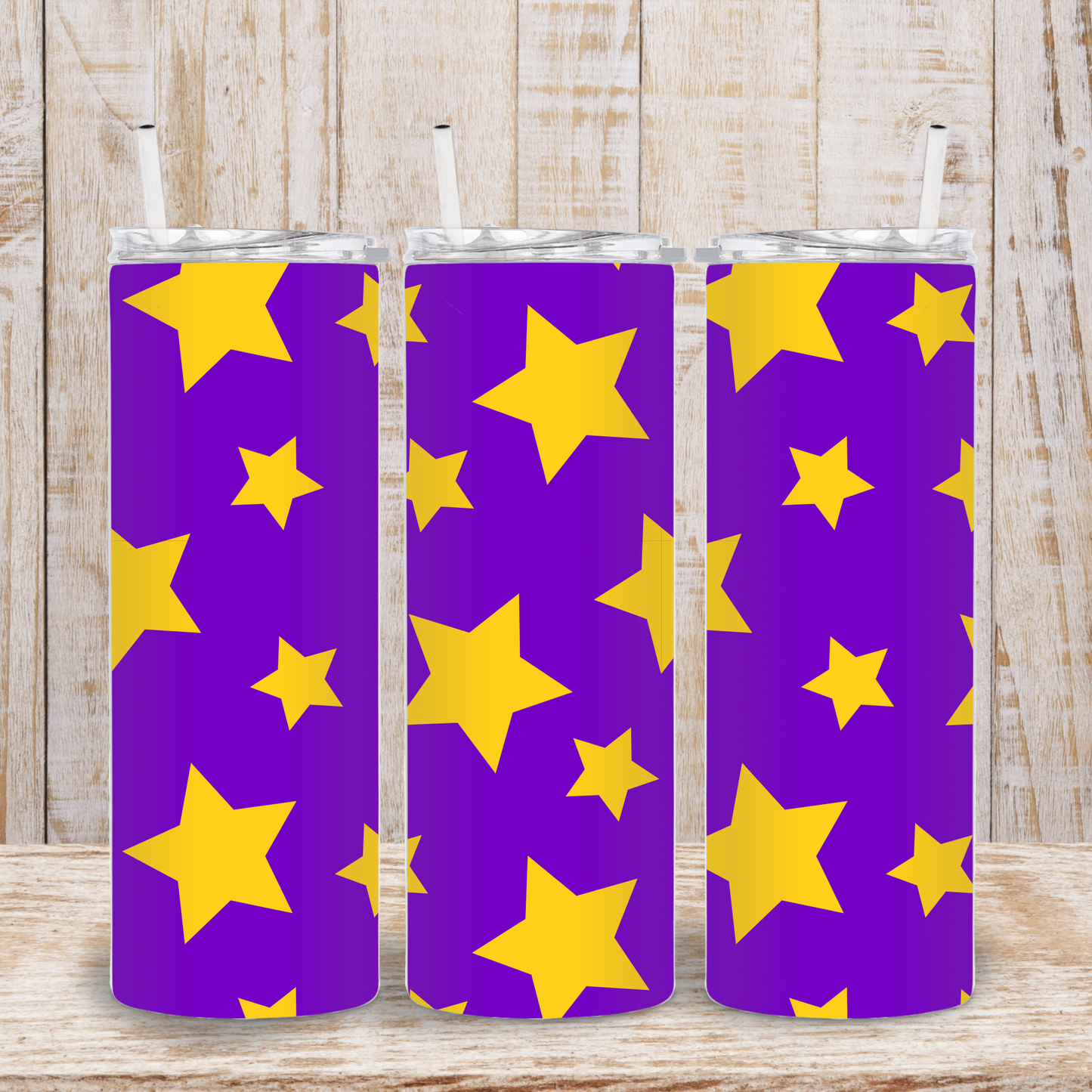 Purple and Yellow Star Tumbler