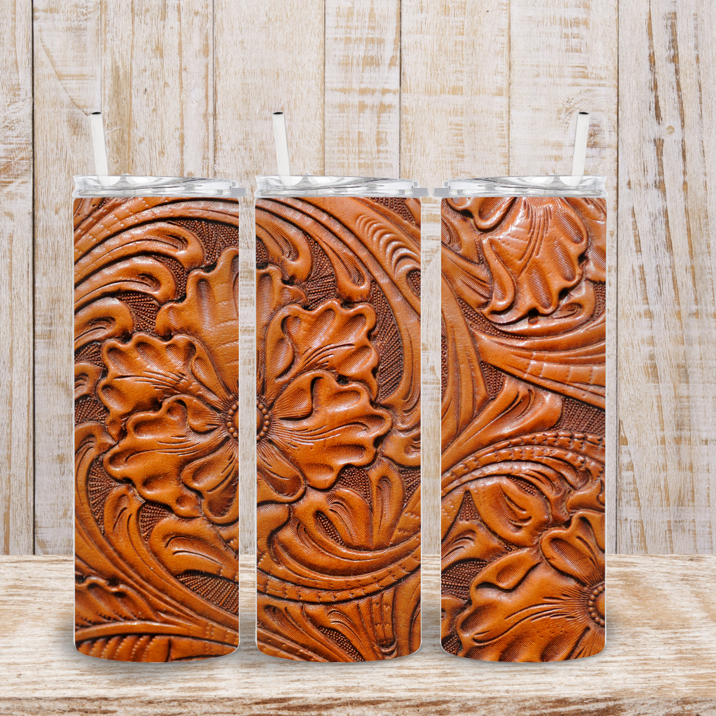 Tooled Leather Tumbler