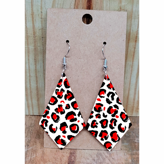 Red Leopard Earrings