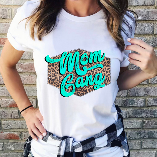 Mom Gang White Graphic Tee