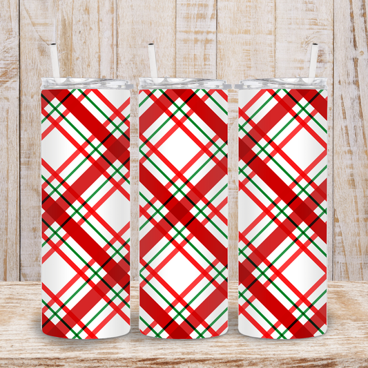 Red Plaid Tumbler